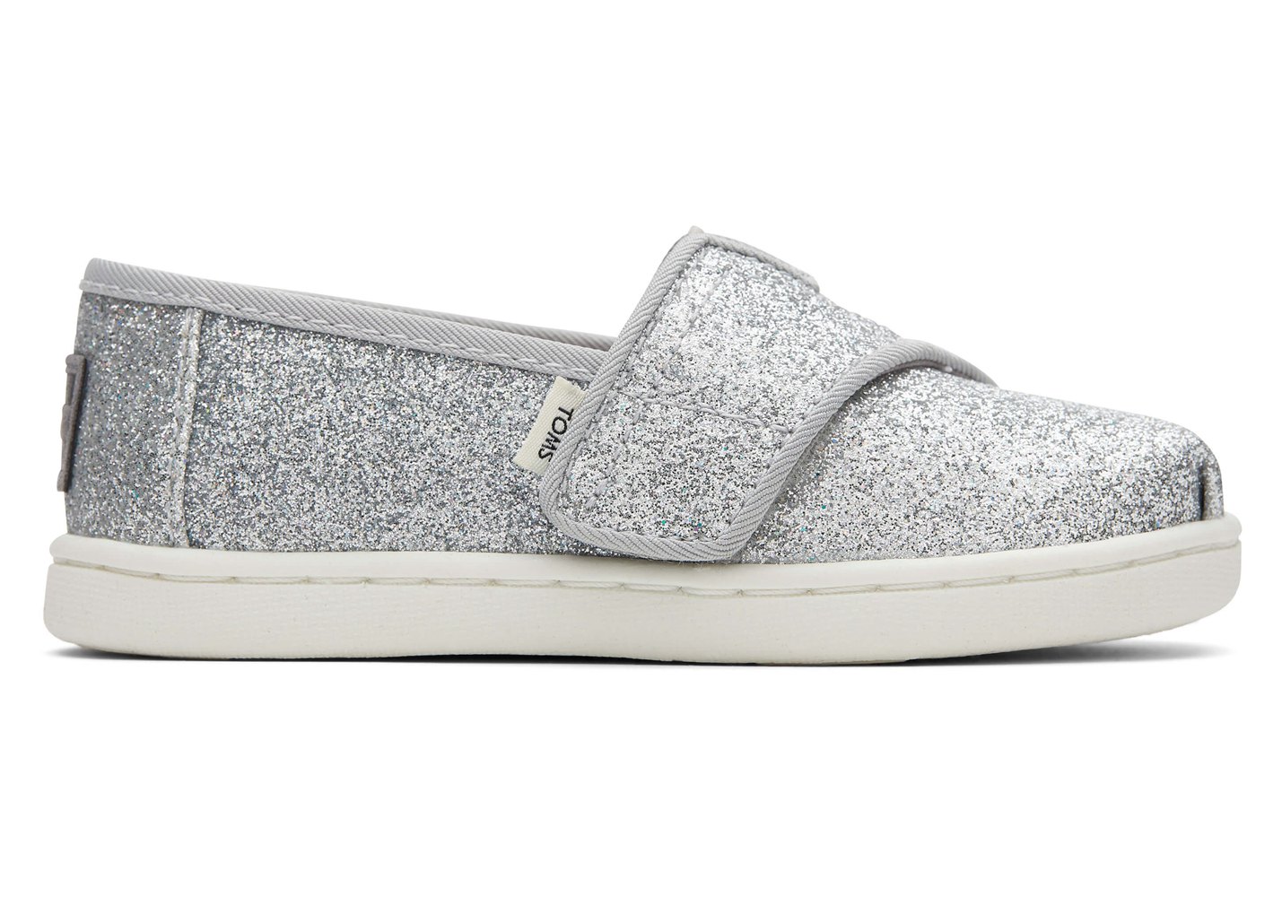 Toms Espadryle Dziecięce Srebrne - Alpargata Tiny Glitter - 23YZUAXLN